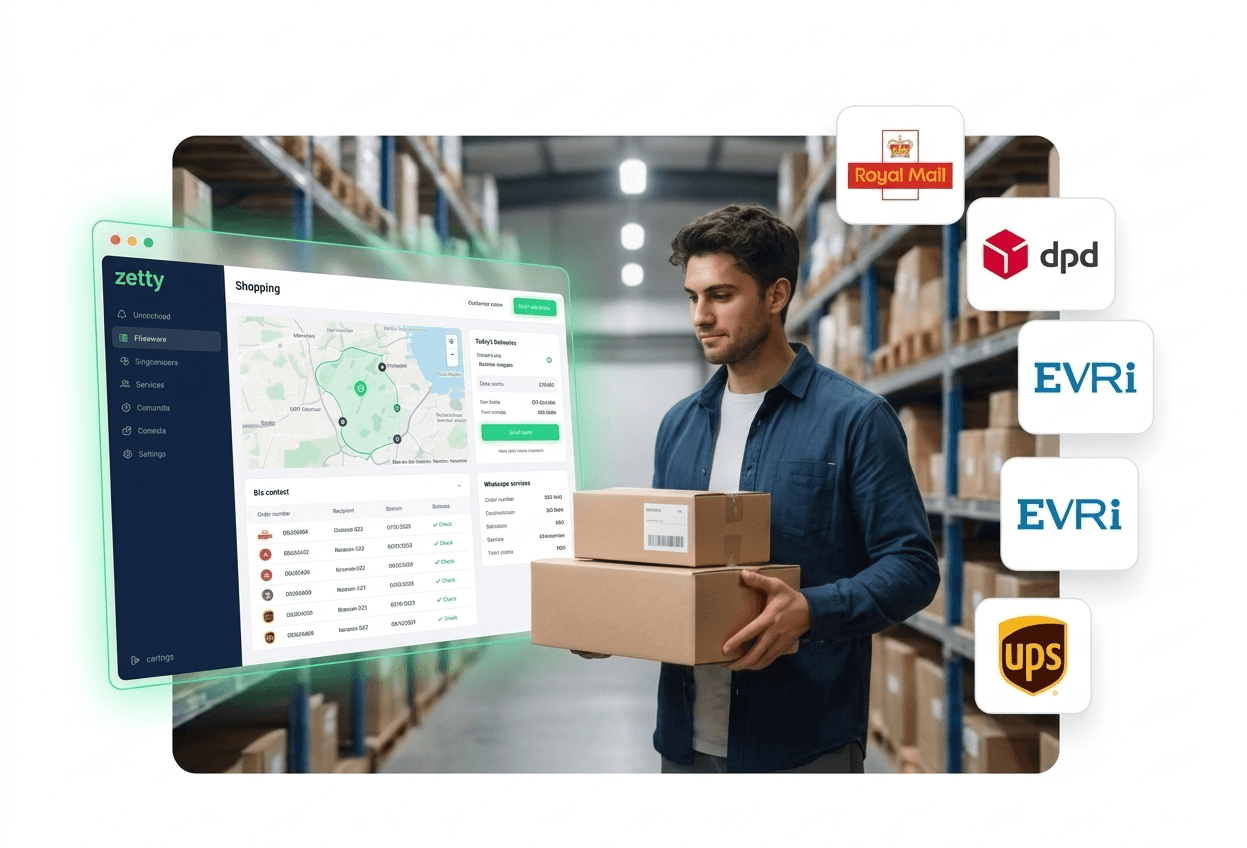 Zetty shipping dashboard with carrier integrations